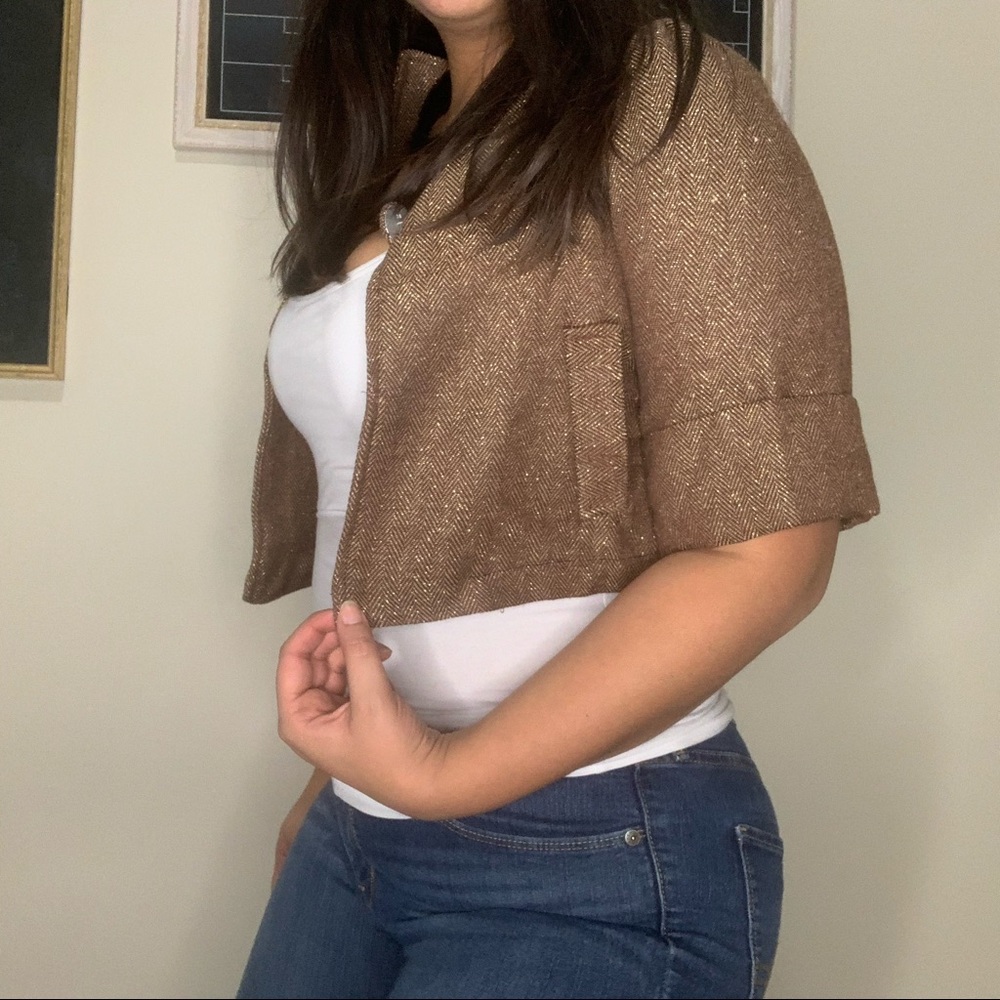 Gold Cropped Blazer